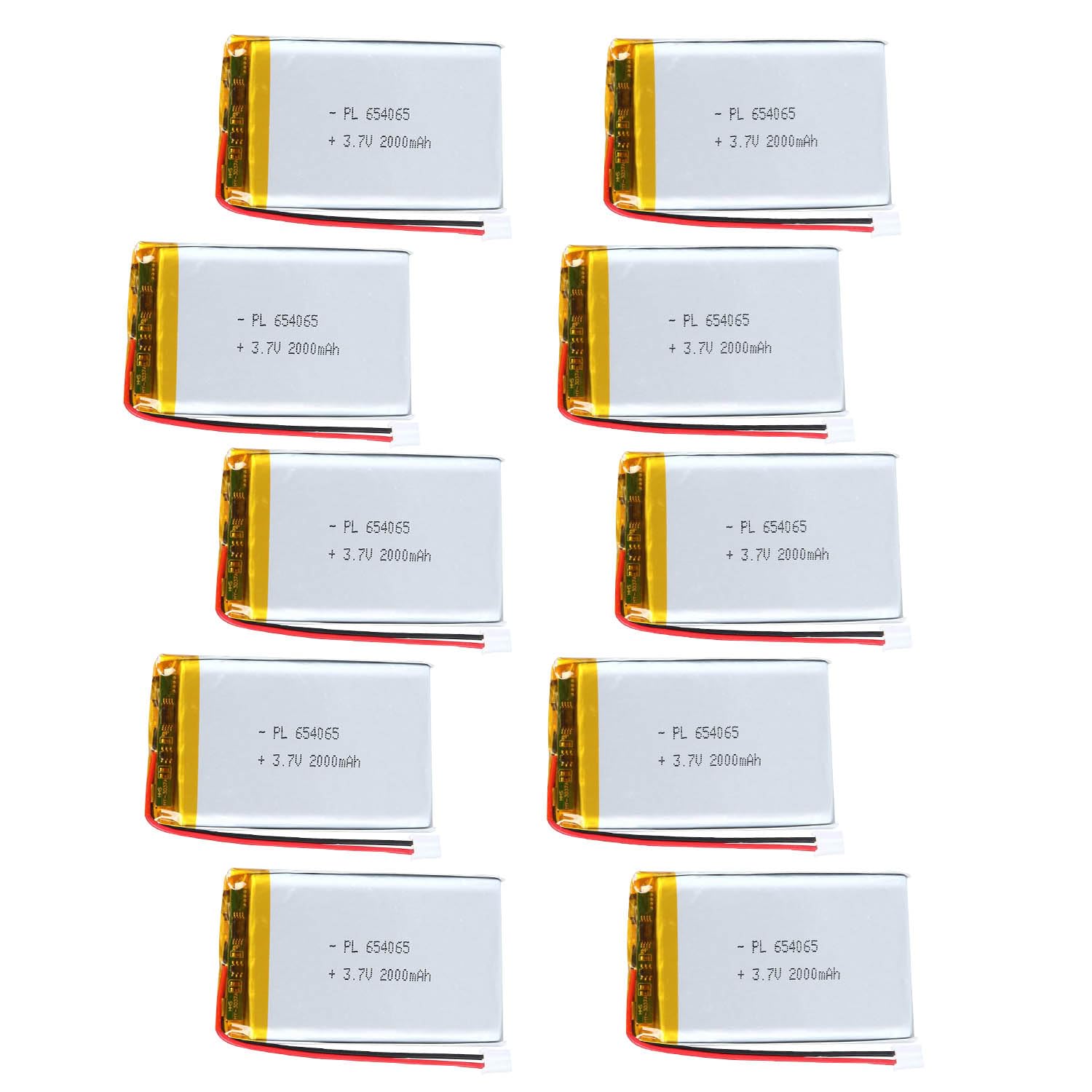 Amazon.com: AKZYTUE 10pcs 3.7V 654065 2000mAh Lipo Battery