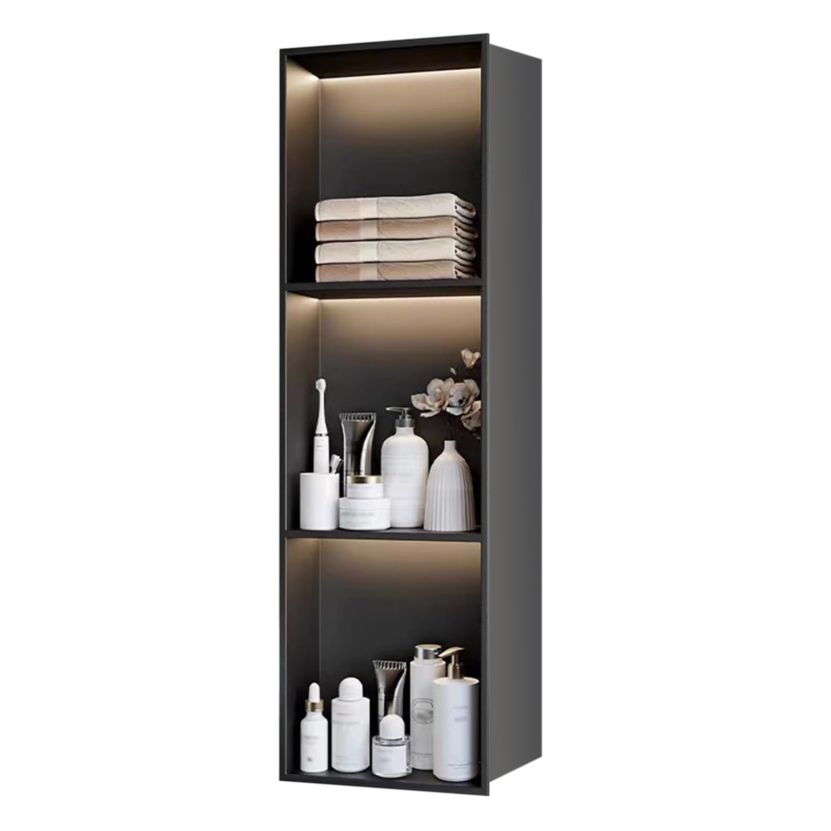Stainless Steel Insert Shower Niche NO Tile Needed Bathroom Wall Niche Recessed Shower Shelf Organizer Wall-Inserted Shower Caddy