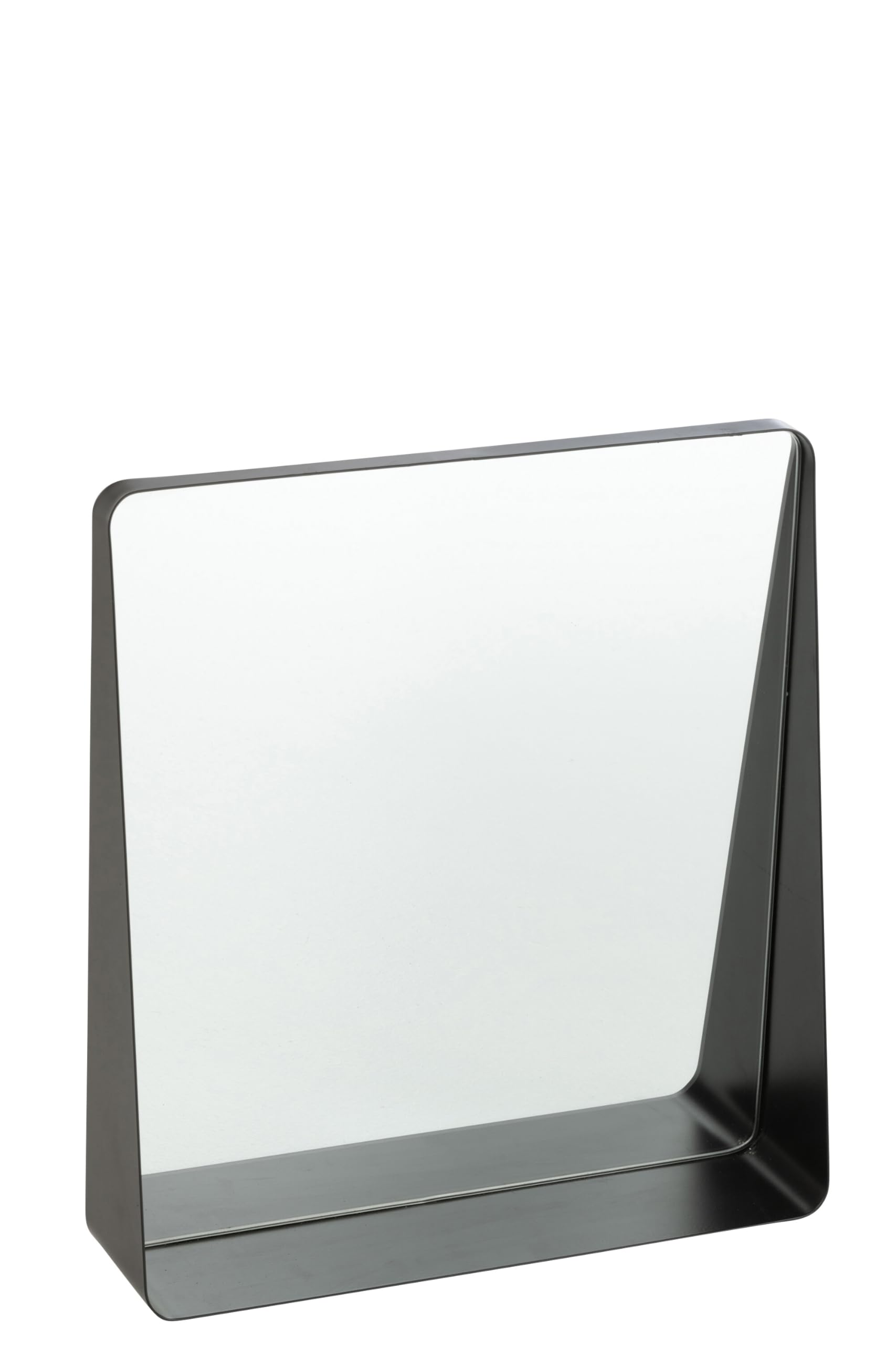 Miroir carré J-Line métal verre noir 38x41 cm miroir mural design