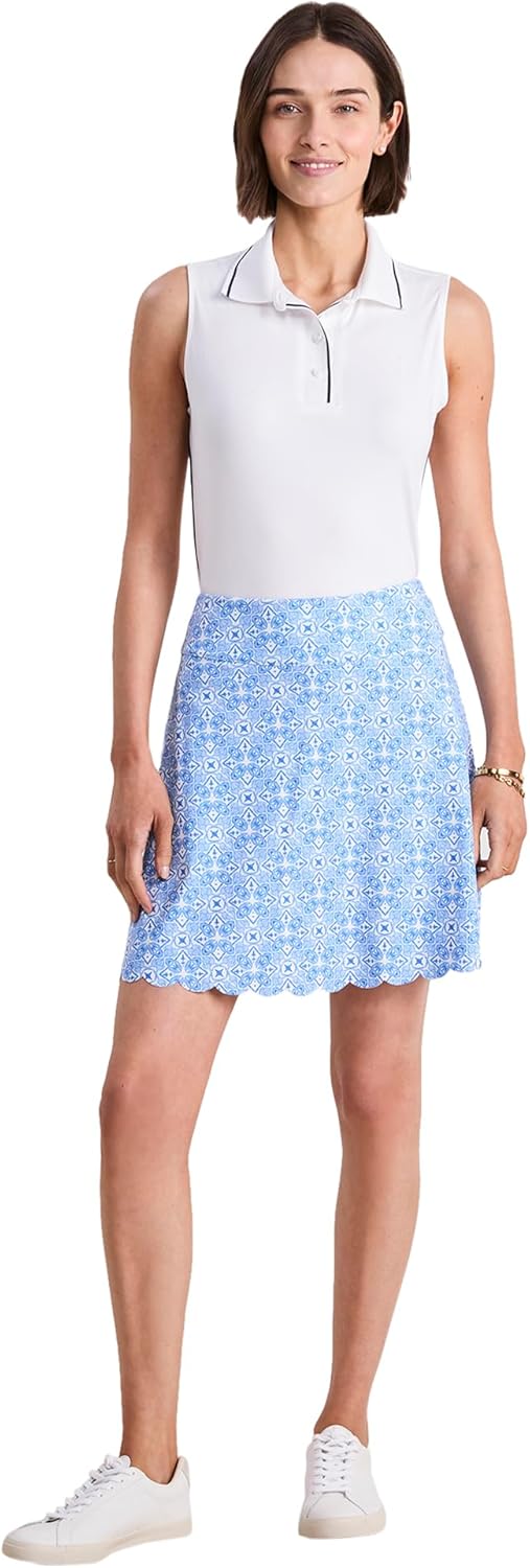 vineyard vines Women's Golf A-line Scallop Skort