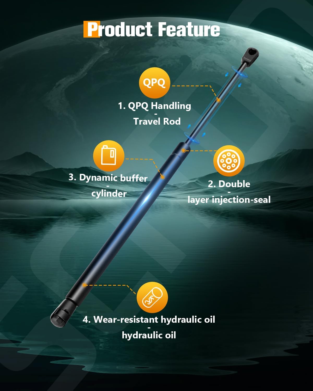 SCITOO Window Glass Lift Supports Replacement Struts Gas Springs Shocks Fit For Chevrolet Blazer 1995-2005 For GMC Jimmy 1995-2005 Set of 2