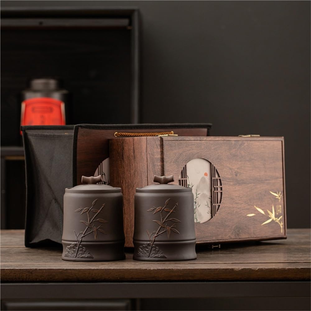 Herbata Saszetka Organizer Ceramiczne słoiki do przechowywania luźnej herbaty słoiki do przechowywania do chińskiej fioletowej herbaty z piaskiem retro Pudełko na prezent Organ Herbata Pojemnik do