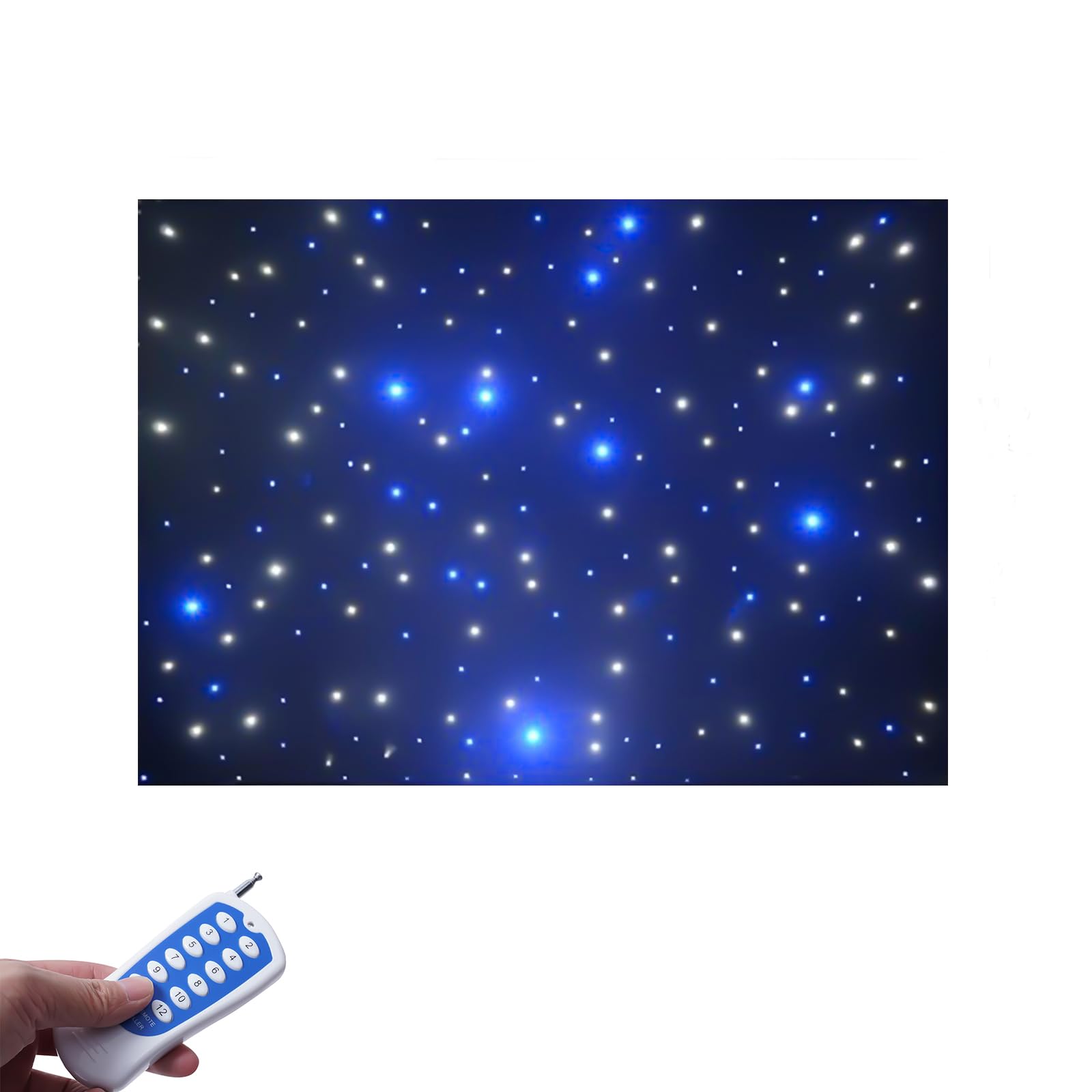 LED Stage Starry Sky Cloth，Stage Star Curtains Backdrop,LED Lights Stage Backdrop,Stage Star Drape Background Decor for Wedding Christmas Party Club