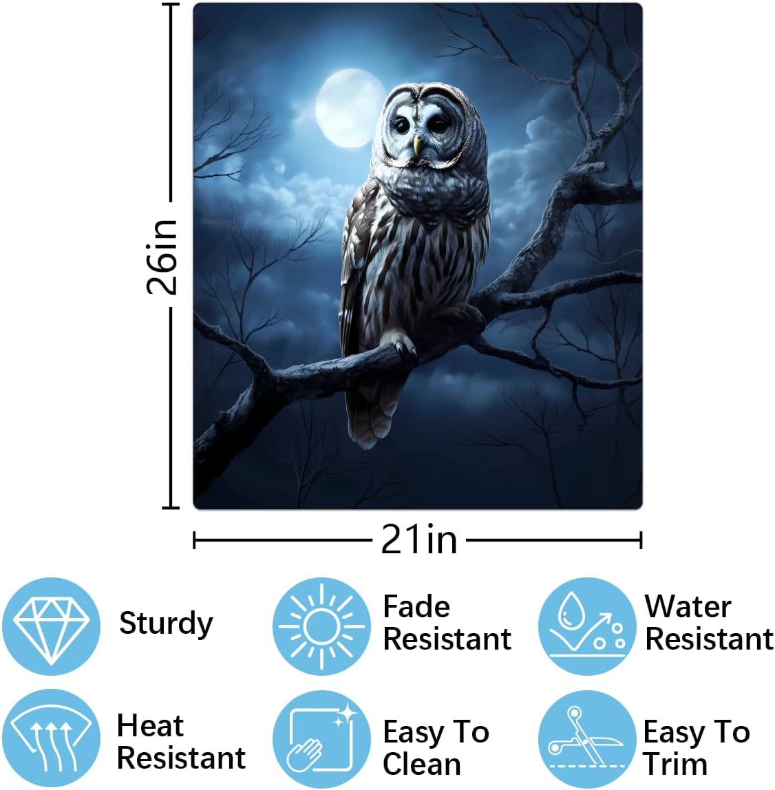 Dishwasher Magnet Cover Halloween Owl Moon Reusable Dishwasher Magnetic Cover Sticker Decorative Dish Washer Door Cover Panel for Home Kitcen Appliance, 21x26 in