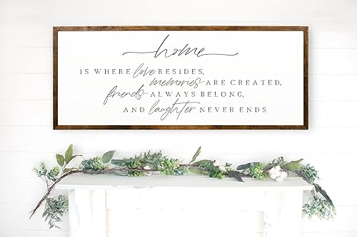 Miniatura 10 de 10x20 inches, Home Is Where Love Resides Wooden Sign  Rustic Handmade Wall Art  Inspirational Quote Decor  Farmhouse Style  Family Memories  Unique