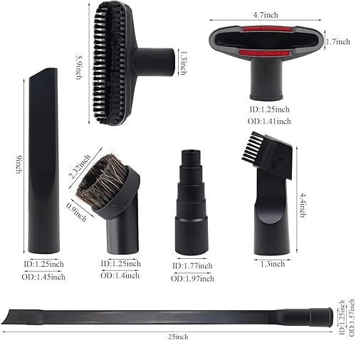 Miniatura 2 de MZY LLC Juego de 8 accesorios de vacío para aspiradora de tienda Accesorios de 1 78 a 1 pulgada Adaptador de manguera de vacío de 1 14 pulgadas,