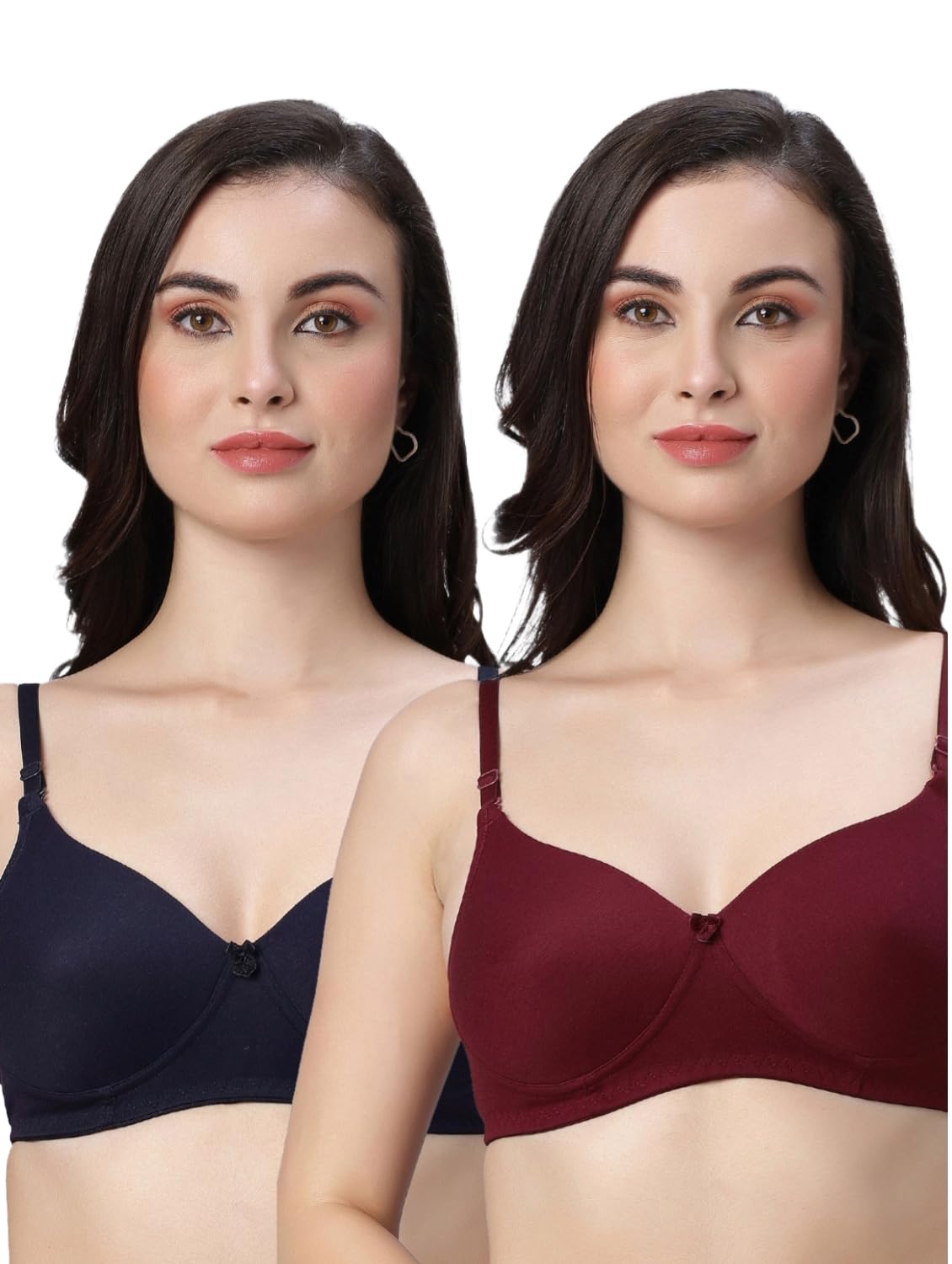 eden Women Heavily Padded Cotton Bra | Non-Wired, Full Coverage, Everyday Comfort Bra for Shape Enhancement (Pack of 2)-picture-53