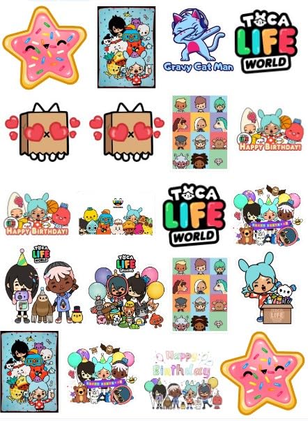 20 Pcs Value Pack Toca Decal Boca Sticker World Waterproof Vinyl Aesthetic SUV Truck Colorful Laptop Bike Car Luggage Skateboard Water Bottle Guitar Windows Bumper Tumbler