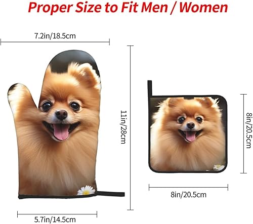 Miniatura 10 de Juego de manoplas de horno y soportes para ollas con estampado de tortugas marinas, resistentes al calor, antideslizantes, guantes de cocina, 3