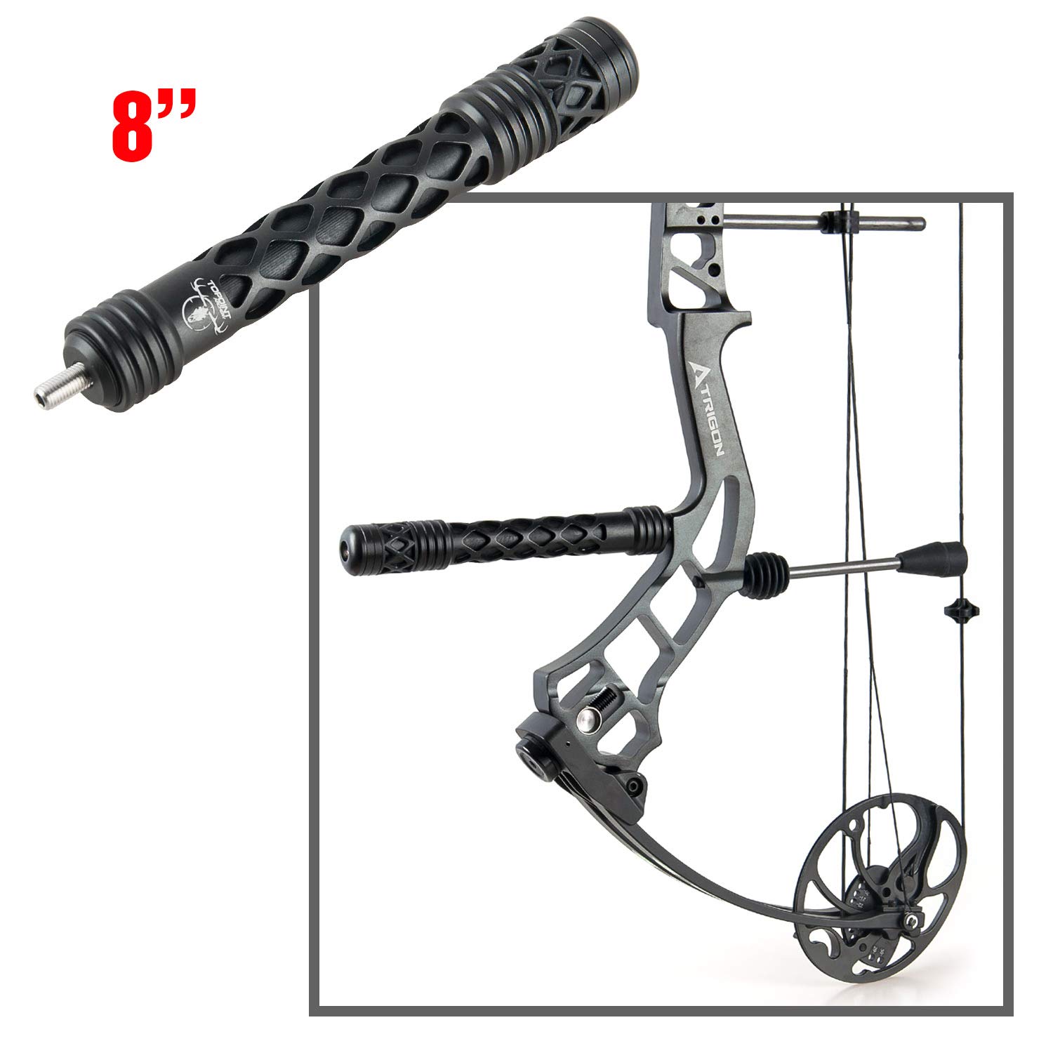 AMEYXGS Bogenschießen Bogen Stabilisator für Compound Bogen Balance Bar Rod 5 Zoll 8 Zoll Vibrations Reduzierung Bogen Dämpfer Dämpfung