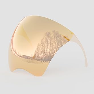 Full Face Sunglasses, Futuristic Sun Protection Polarized Face Shield for Men & Women, Anti-Fog Mirror Shield Glasses, Lightweight & Comfortable Transparent Amber