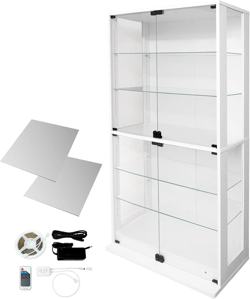 Amazon.co.jp: 地球家具 コレクションラック DIO 本体 側面ガラス 幅