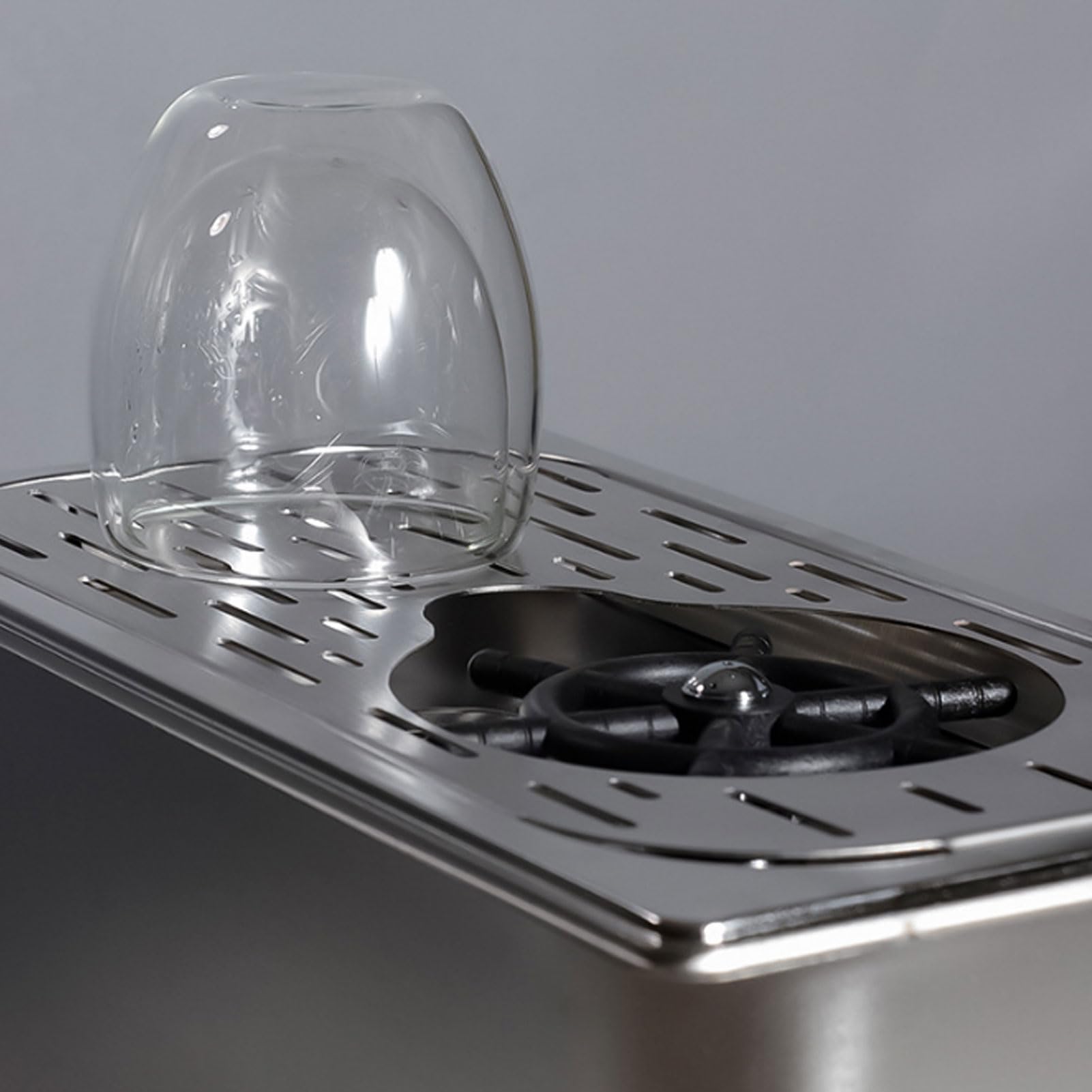 Lave-vaisselle en verre durable - Équipement de nettoyage automatique en acier inoxydable pour la maison et les cafés - 328 x 175 mm (argent)