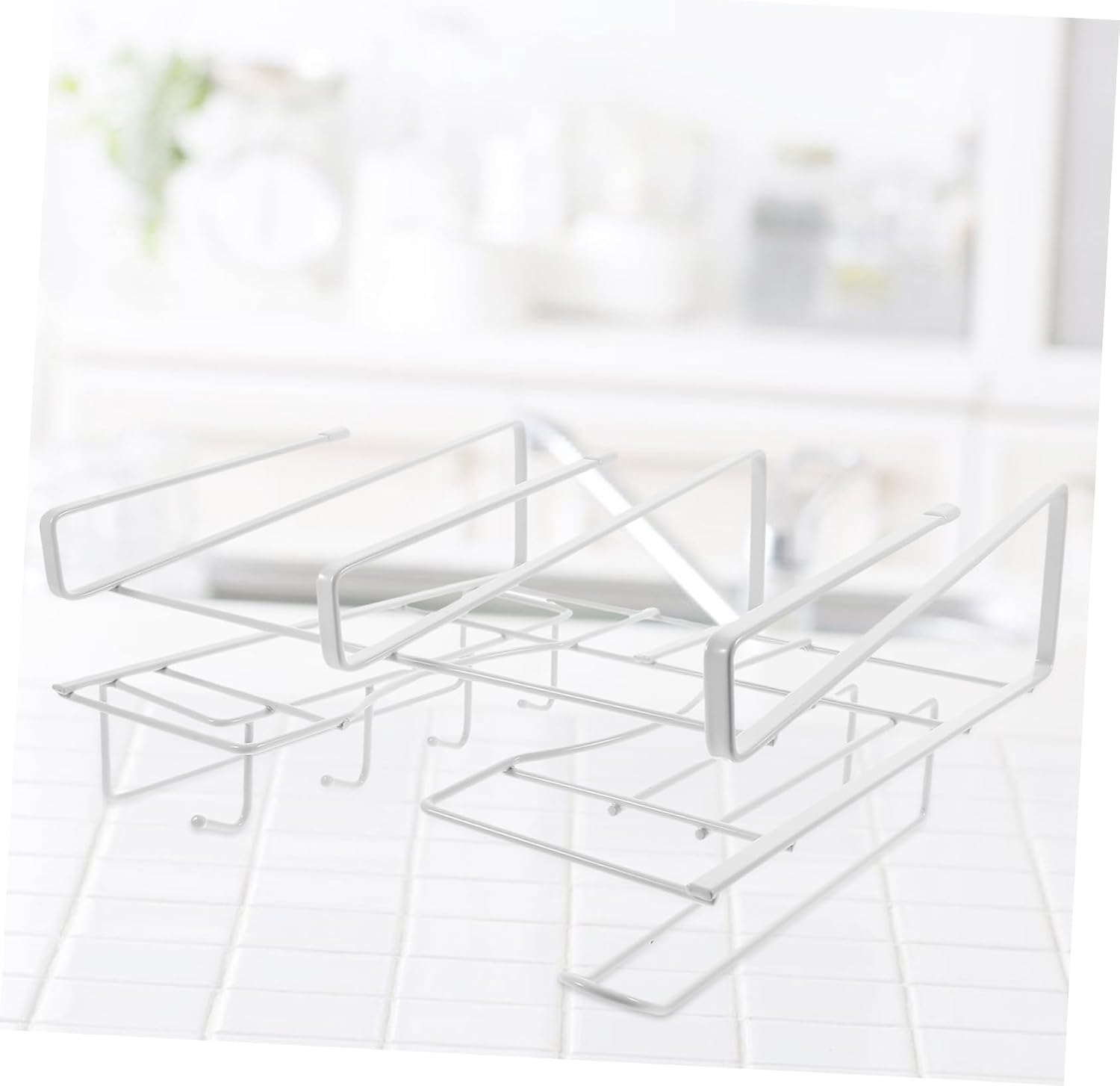 Cabinet Hanging Rack Kitchenware Hanger under Cabinet Utensil Organizer Mug Stacker Storage