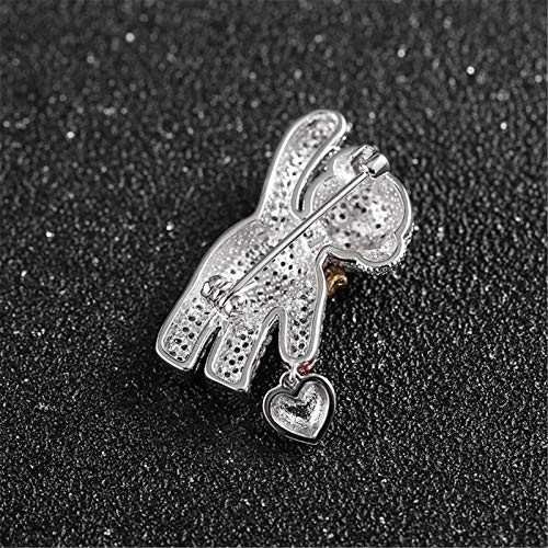 Image of Silver Bear Brooch for Women with Rhinestones - Cute Animal Pin for Sweater, Hat, Scarf & More