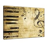 Bilderdepot24 Bild auf Leinwand | Grunge Musik in 70x50 cm als Wandbild | Wand-deko Dekoration Wohnung modern Bilder | 15038