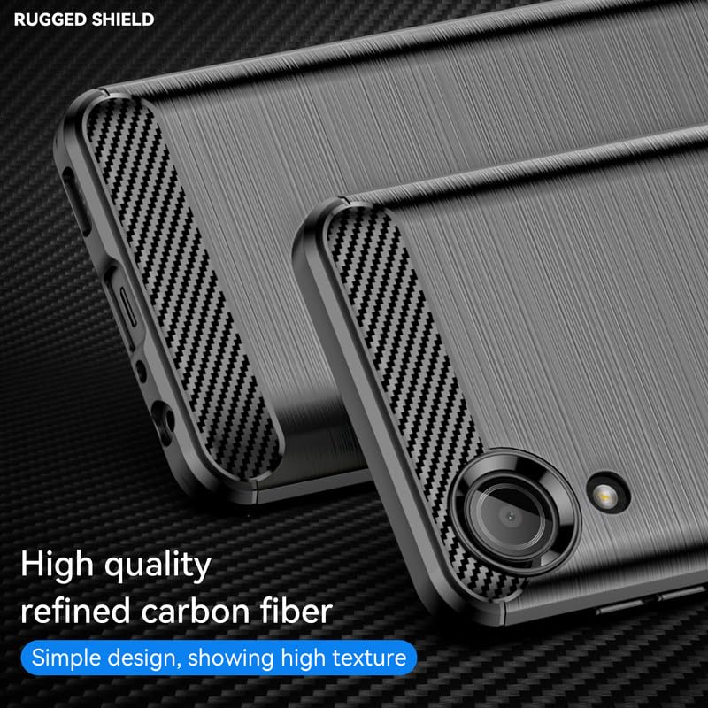 Image of Hybrid Carbon Fiber Back Case for Samsung Galaxy A03 Core (Black)