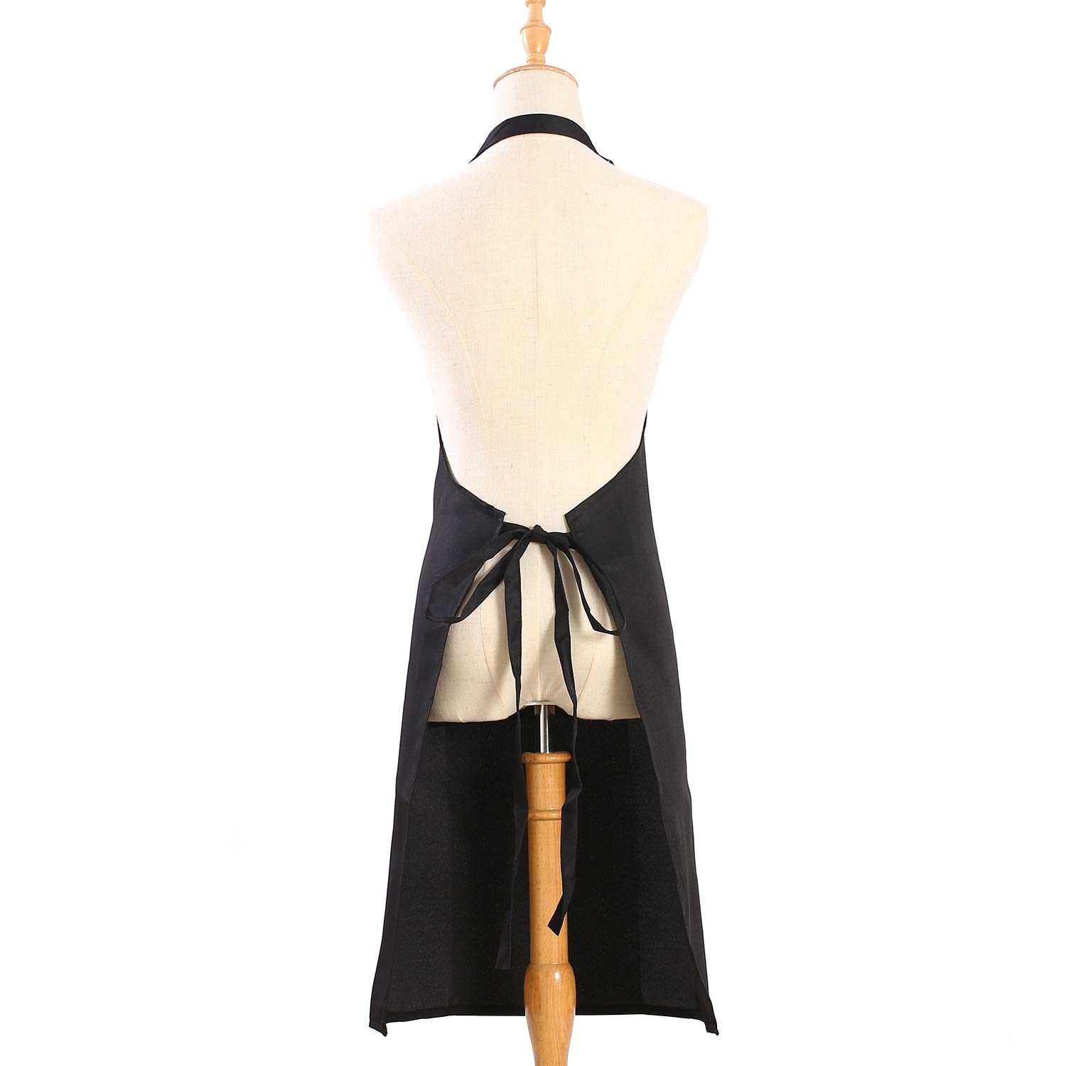 Tosewever Paquete de 2 delantales ajustables con 2 bolsillos, delantales de cocina resistentes a las gotas de agua para mujeres y hombres, chef, pareja, barbacoa, pintura (negro, 2)