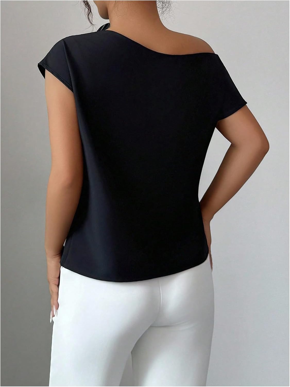 OYOANGLE Women's 3D Floral Off The Shoulder Cap Sleeve Blouse Casual Elegant Cocktail Dressy Tops Shirt - Image 3