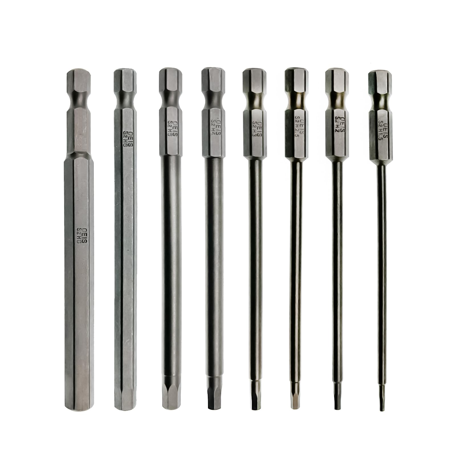 Embout de tournevis hexagonal RC du 1,5 au 8 mm en lot de 8 pièces pour visseuse