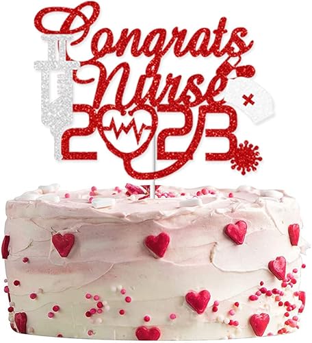 Miniatura 3 de 25 decoraciones para cupcakes de enfermeras 2023 con 1 decoración para tartas de graduación de enfermeras y 24 decoraciones para cupcakes para