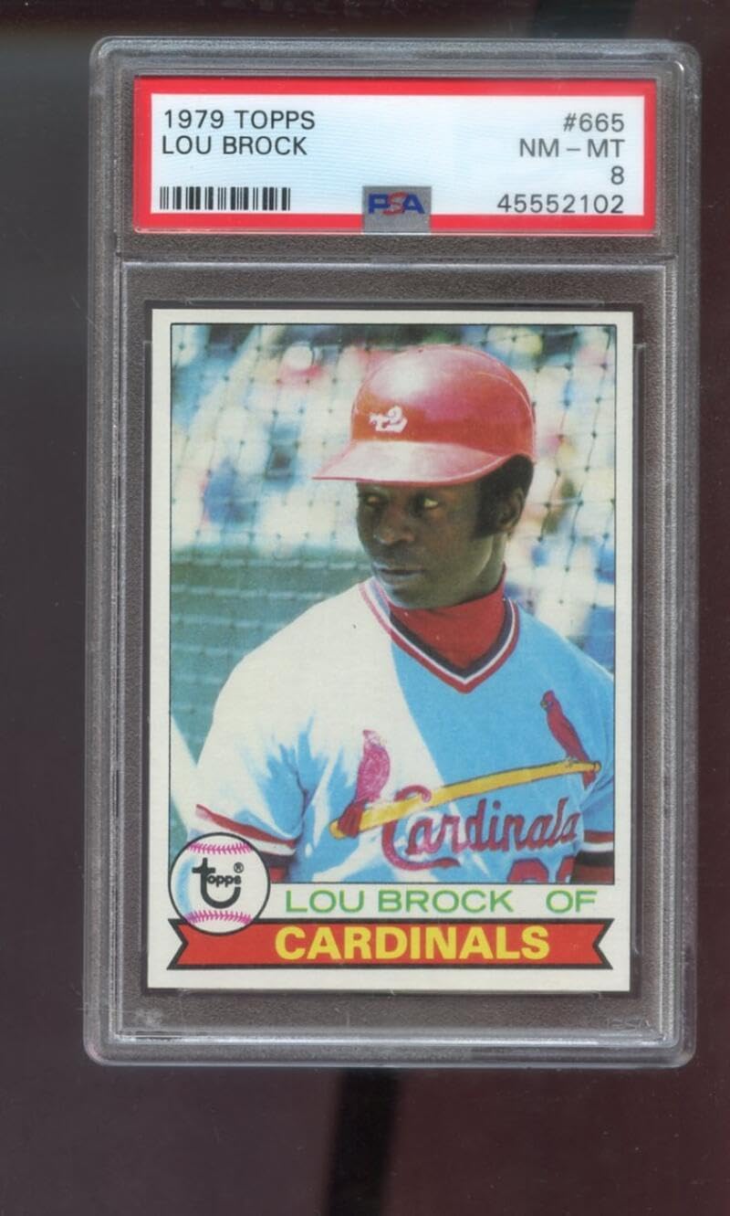 1979 Topps #665 Lou Brock PSA 8 Graded Baseball Card MLB St. Louis Cardinals