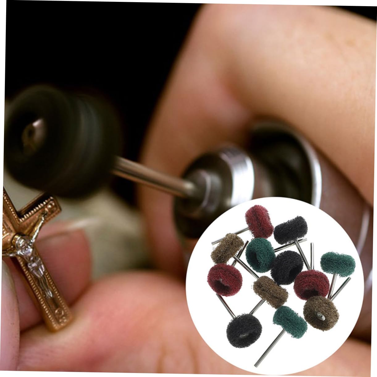 Gatuida Kit Di 4 Ruote Lucidanti Per Trapano Versatile Lucidatura Lucidatura Tampone Abrasivo Materiale in Acciaio Strumento Lucidatore Per Ruote in Metallo 20 Pezzi*4