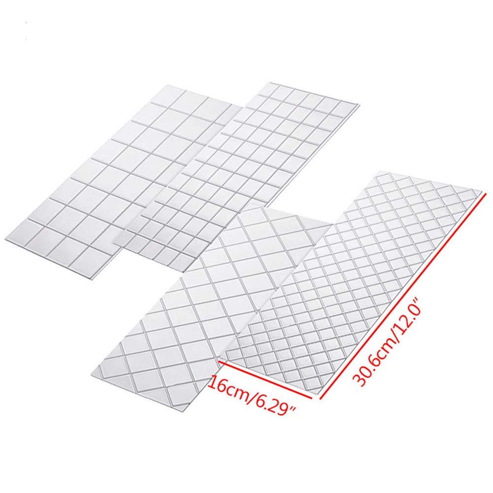 Cake Fondant Impression Mat Mold Diamond Quilted Grid Texture Embossed Lace Embossing Mat Cake Decorating Supplies for Cupcake Wedding Cake Decoration Tools(Set of 4) - Image 2