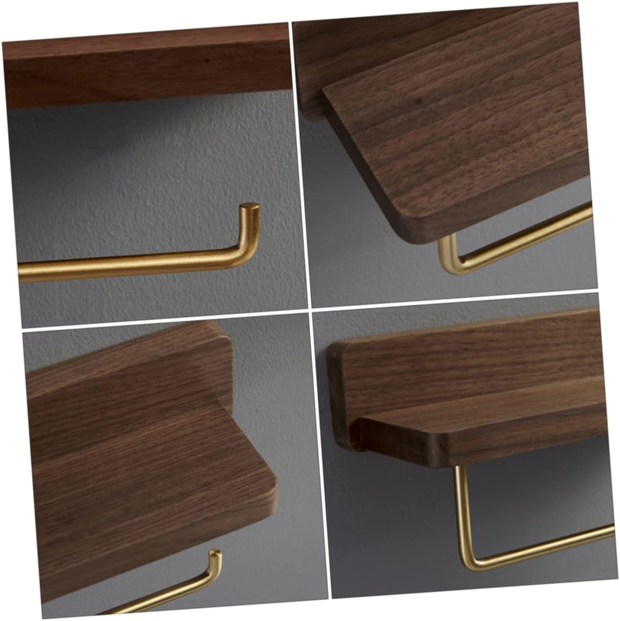 LIFKOME 1pc Wall Mounted Toilet Paper Holder Punching Wood Brass Tissue Rack for Bathroom Saving Design Smooth Surface Easy Installation Options Natural Walnut Finish