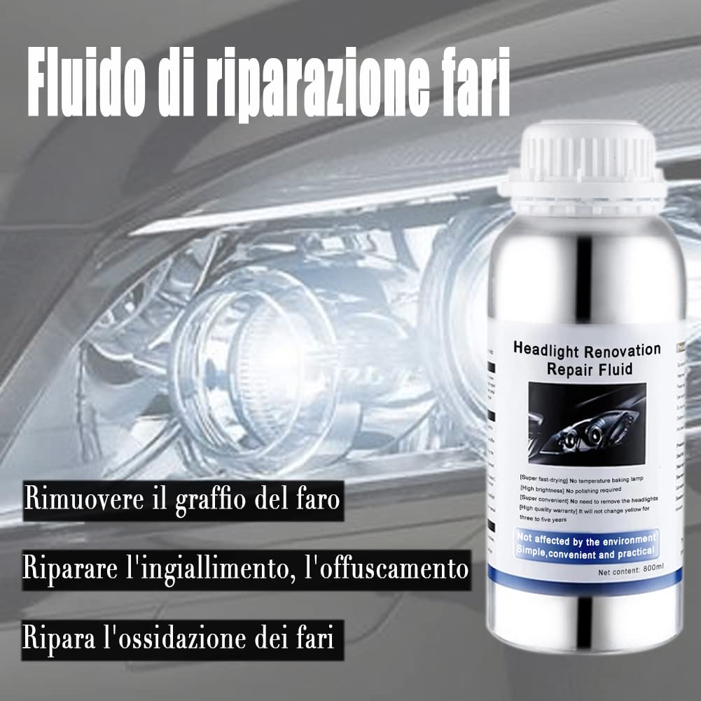 Kit Lucidatura Fari Auto - 200ml Polimero Liquido, Per Riparare Ingiallimento E Graffi - Foto 7