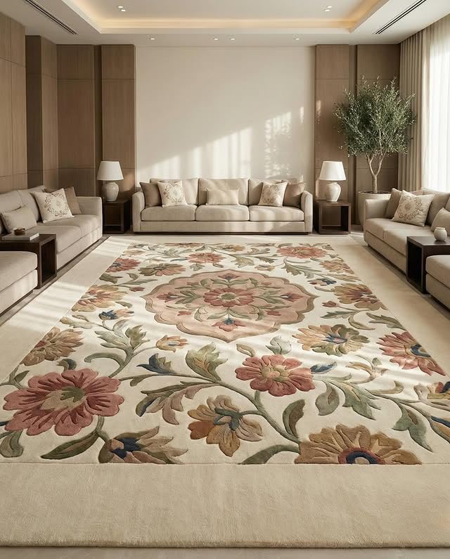 Wool Carpet for Living Room Hall Bedroom Rugs for Living Room, Size 8X10 Feet.-image-29