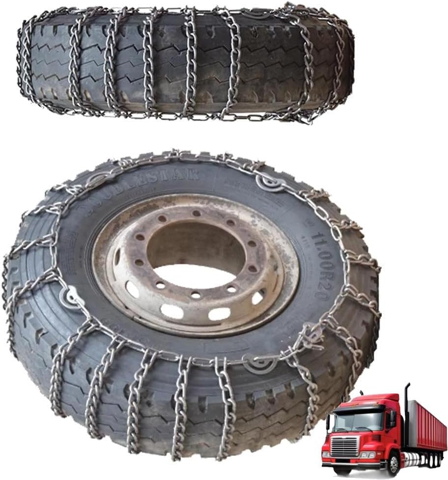 9mm Set of 2 Heavy Duty Snow Chains for Suvs and Cars Skid Traction Chains High Strength Manganese Emergency Use for Tire Reliable in Snow 255/85R16 2pcs 215/75R17.5