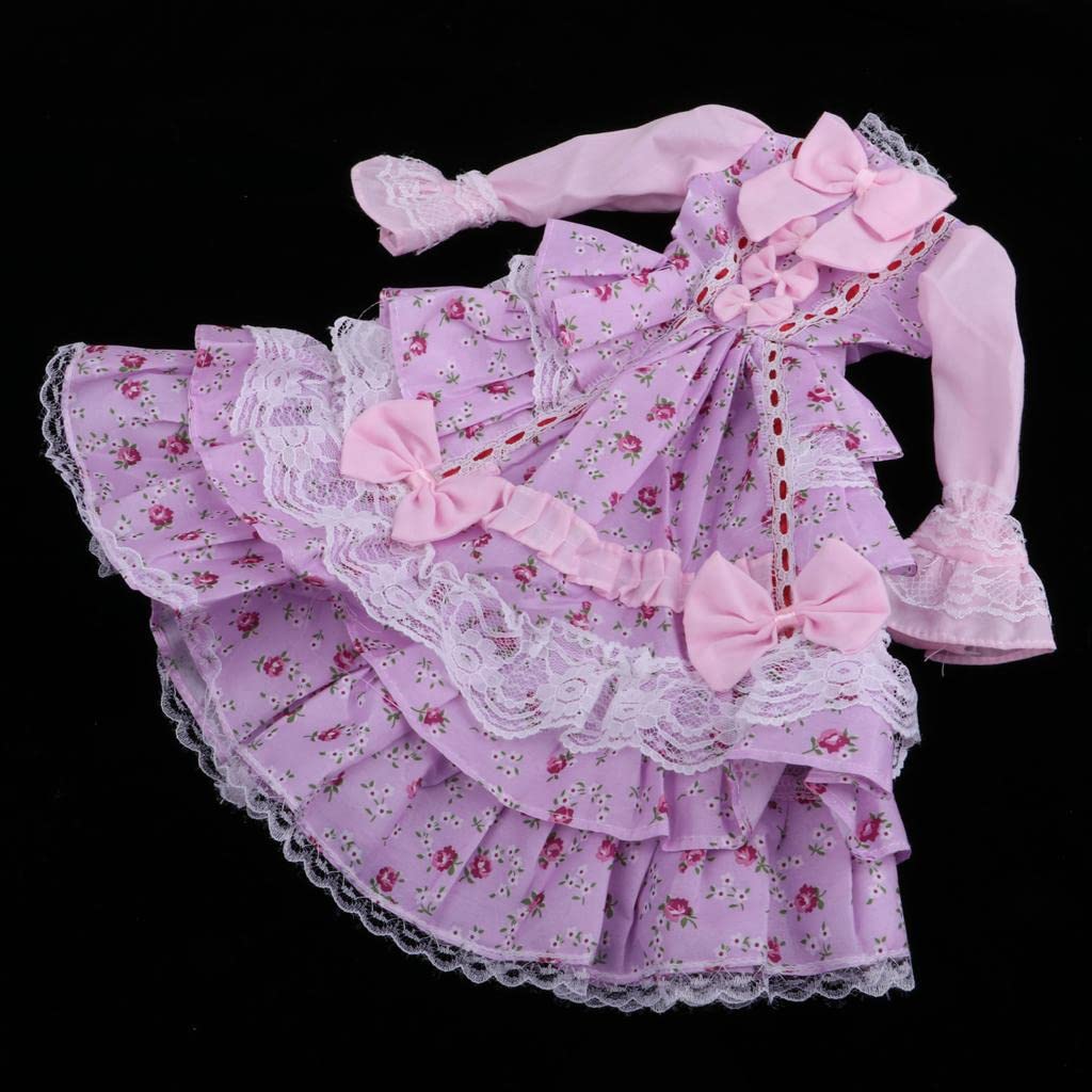 2 Stück Puppenkleid für 60cm Mädchenpuppe BJD Lolita Prinzessin mit Elegantem Kopfschmuck Und Süßem Schnitt aus Angenehmem Material für Geschenkideen