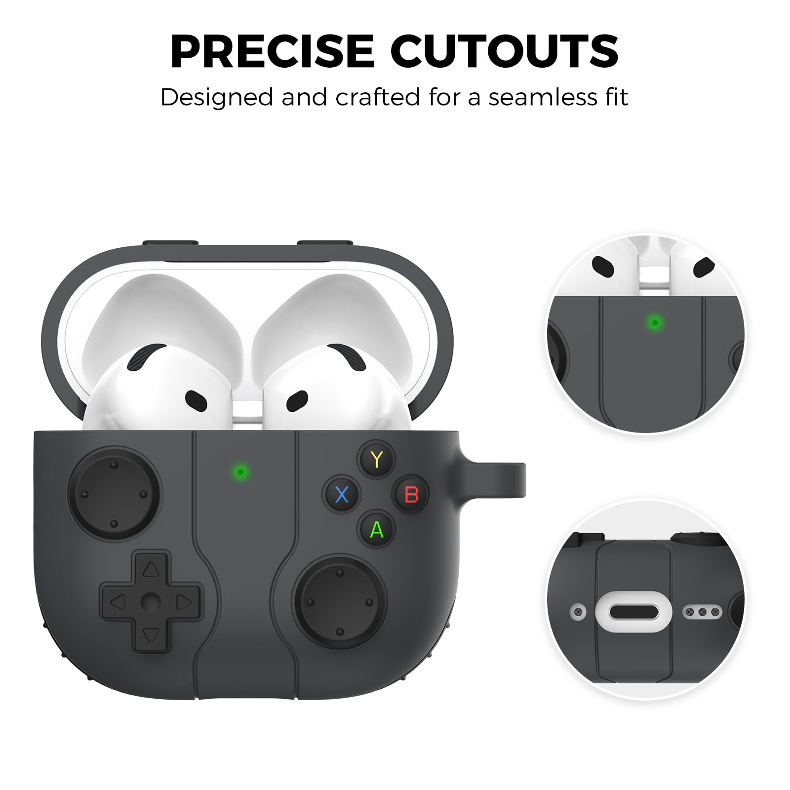 AhaStyle AirPods 4 Custodia Cover con Kit Pulizia Retro Handheld Game Console Design per AirPods 4a Generazione Custodia Morbida Pelle Protettiva in Silicone per Apple AirPods4 2024 Custodia Ricarica