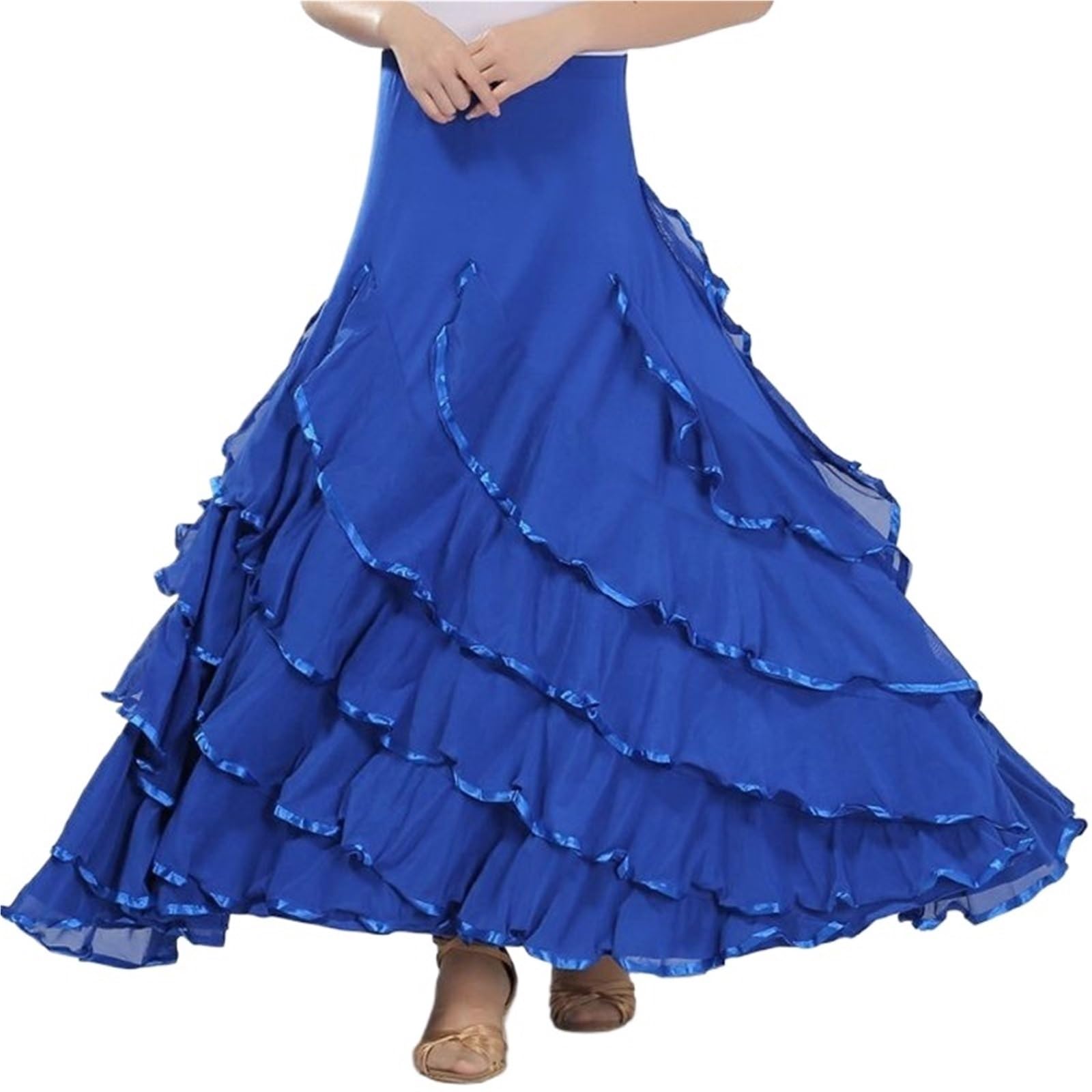 720 Costume da Ballo Flamenco, Gonna, Abito Lungo, Donna, Valzer Moderno, Standard, Tango, Abbigliamento, Abiti Spettacolo