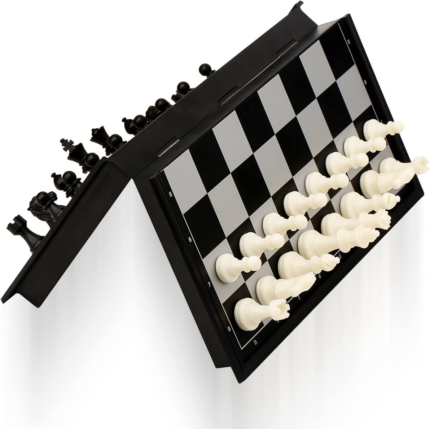ROYALDEALS - RD Magnetic Educational Chess Board Set with Folding Chess Board Travel Toys for Kids and Adults (12 Inch) (Black Color) (B0BCFT7662) Amazon Price History, Amazon Price Tracker
