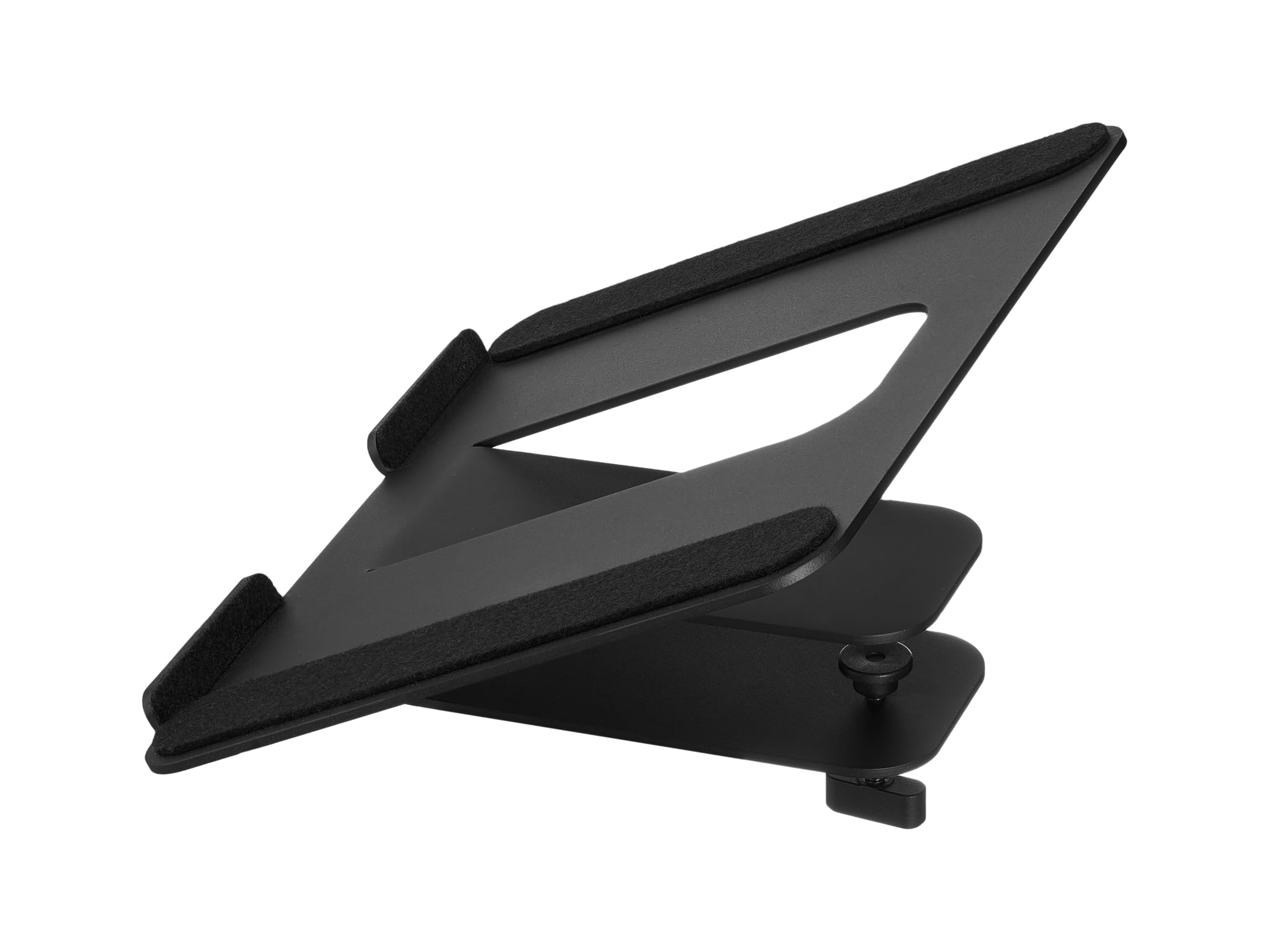 Oakywood - Supporto per Laptop per Scaffale da Scrivania - Dimensioni Grande (15-16") - Altezza Ergonomica - Design Salvaspazio - Rotazione Regolabile - Nero
