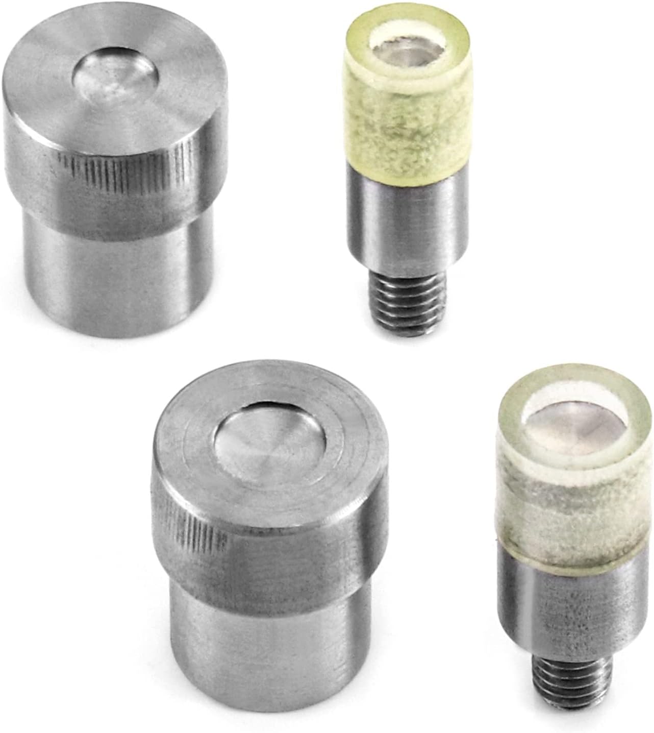 QWORK Handmade Manual Press Machine, 8mm + 10mm Diameter Mini Manual Machine Dies Stud Rivet Setter Punch Puncher Dies