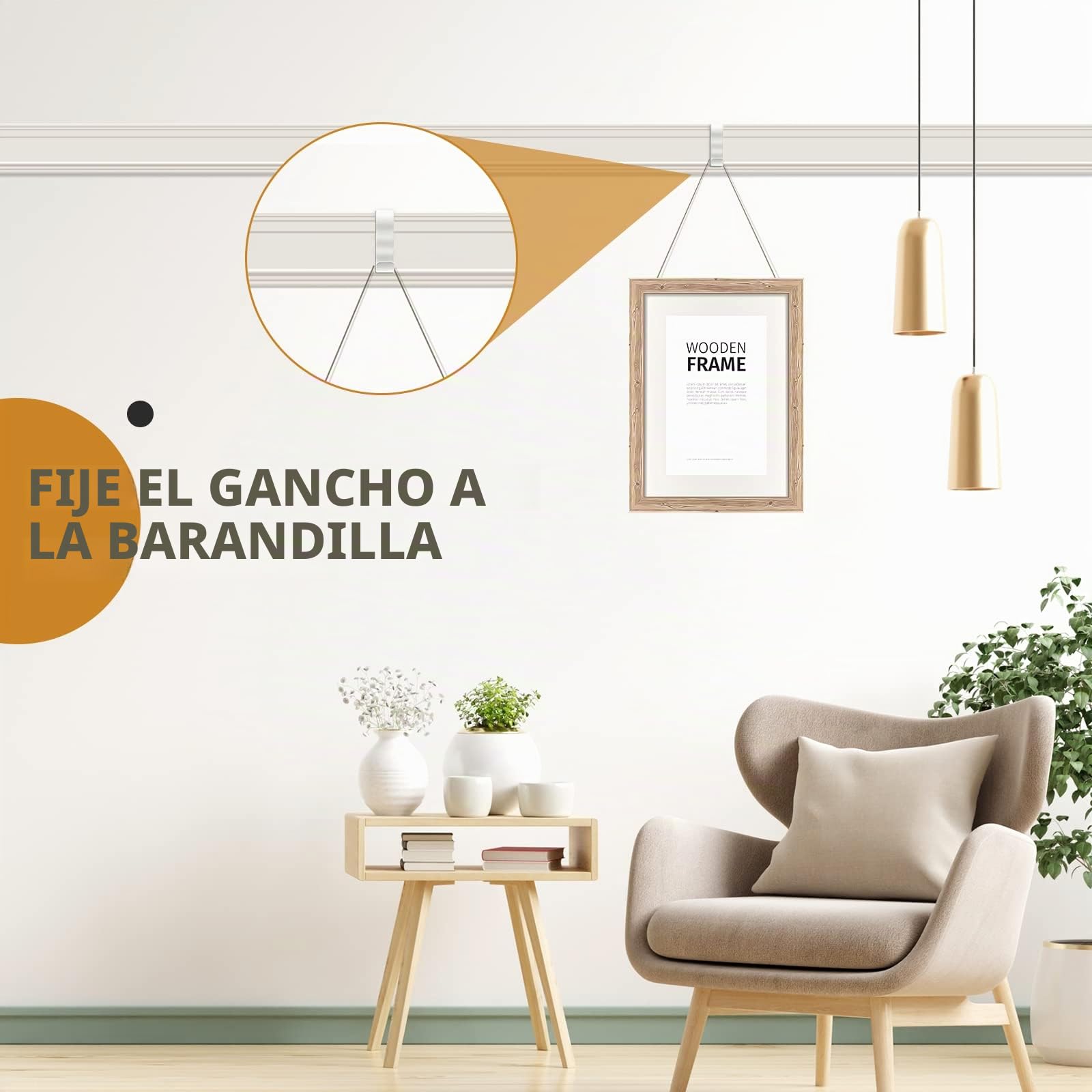 Sistema de riel para colgar fotos, ganchos de moldeo con cordón de nailon invisible y ganchos ajustables para fotos de pared, exposición, suministros de galería de arte, color blanco (10 unidades)