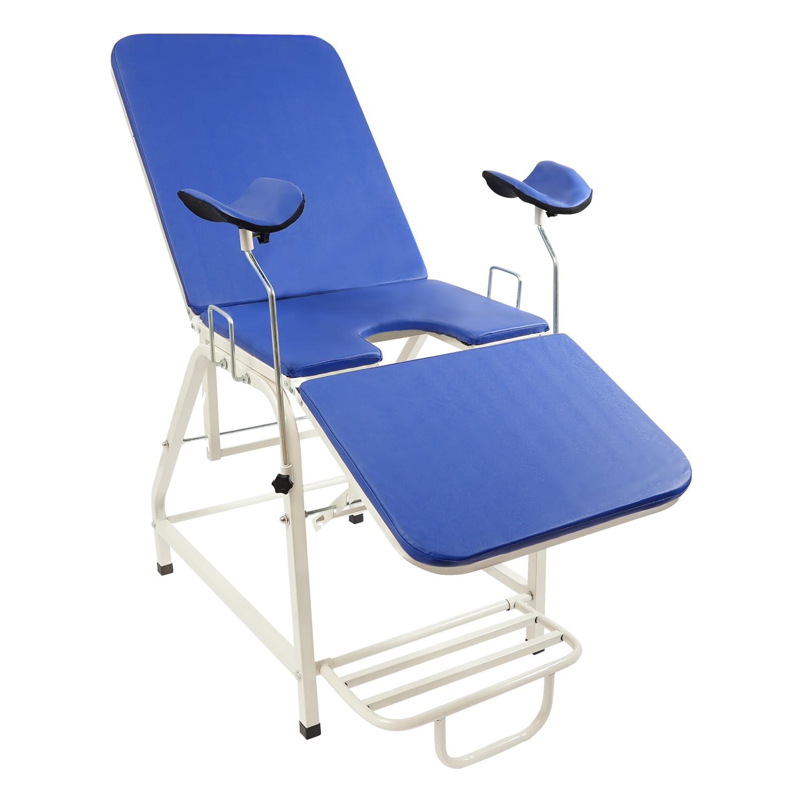 Sedia ginecologica, sedia per il trattamento con pratico poggiapiedi, letto esame regolabile per esami ginecologici regolari blu