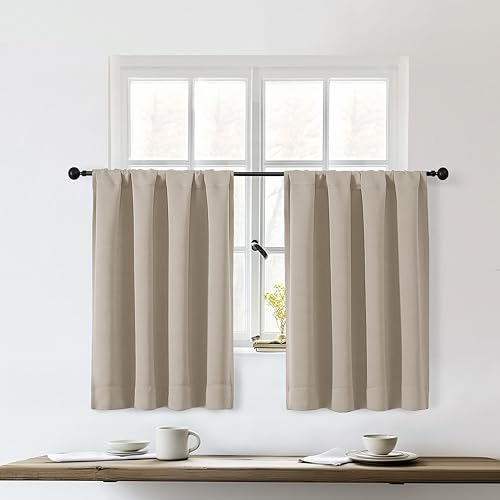 Miniatura 180 de OWENIE Sally Ever Green Cortinas Opacas para Dormitorio Sala de Estar 63 Pulgadas de Largo Juego de 2 Paneles, Aislamiento Térmico Ahorro de Energía