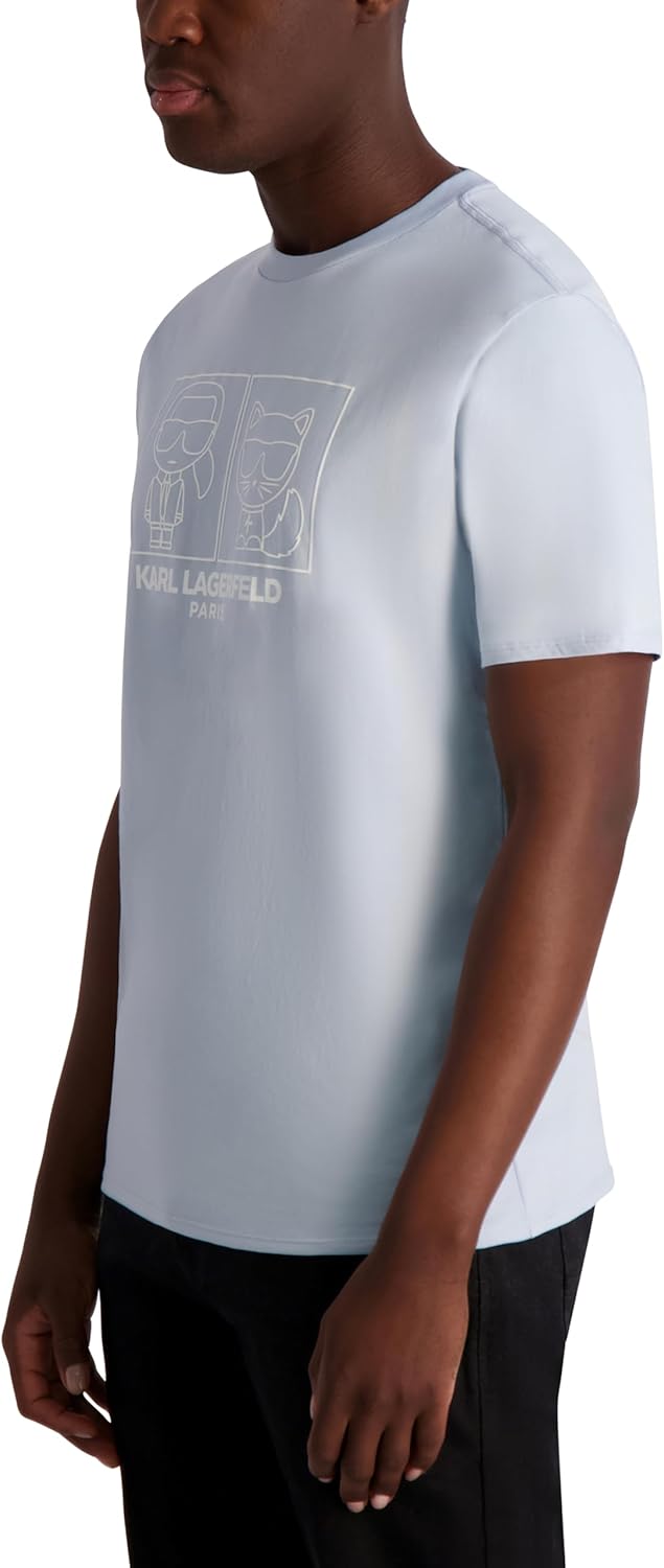 Karl Lagerfeld Mens Short Sleeve Crewneck Karl Choupette Graphic T-Shirt - Image 3
