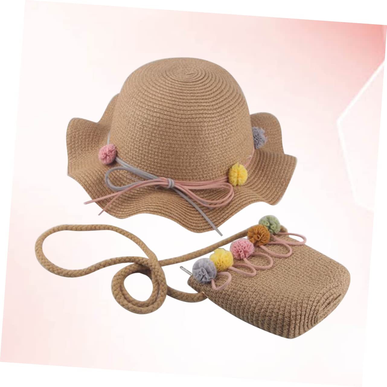 HHRFCS Sombrero para el Sol para niños y niñas Bolsa de Almacenamiento a Juego Sombrero de Playa Ligero UV para niñas para Actividades al Aire Libre y Vacaciones Caqui