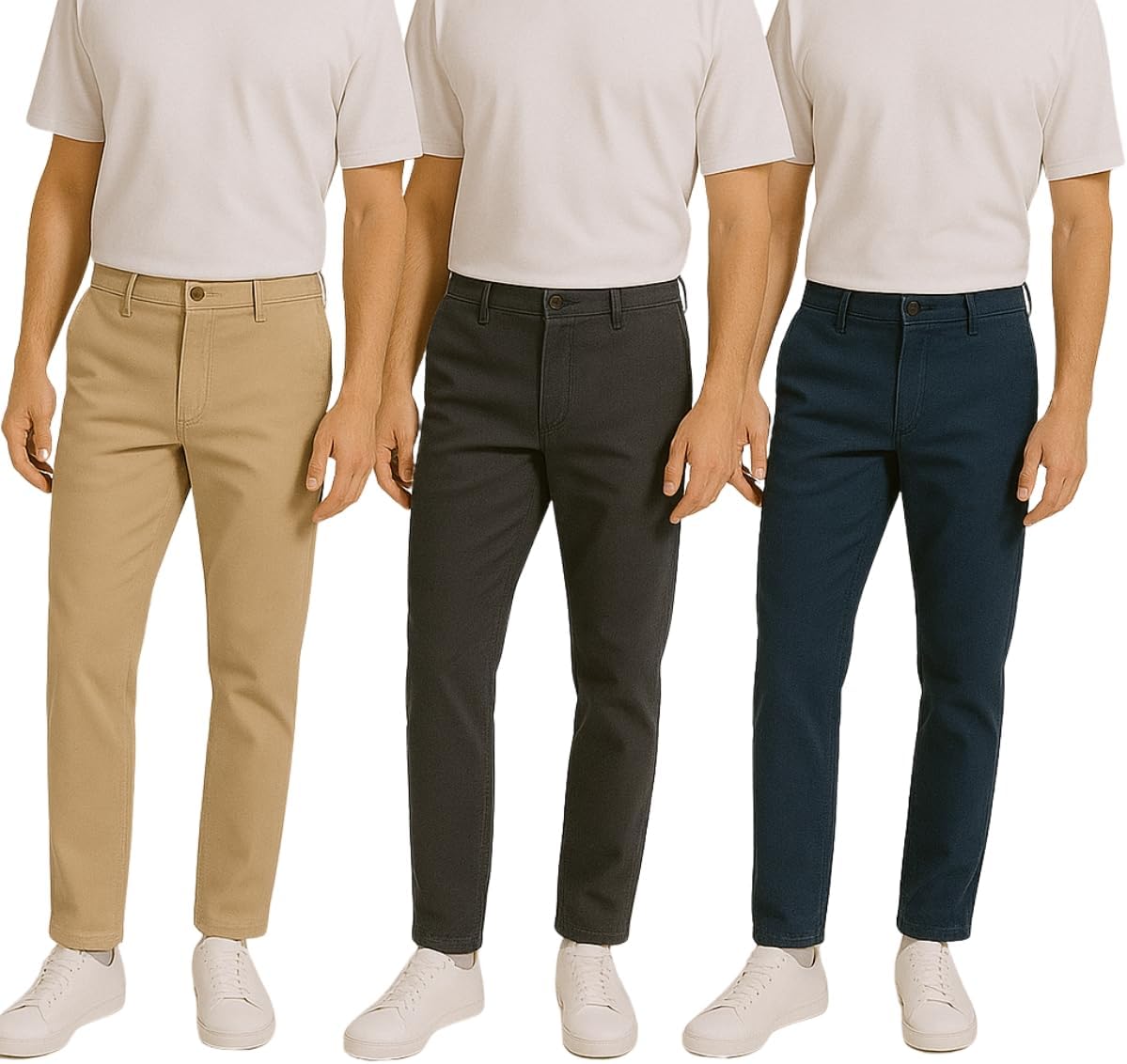 Kit 3 Calça Jeans Masculina Alfaiataria Sarja Slim Skinny