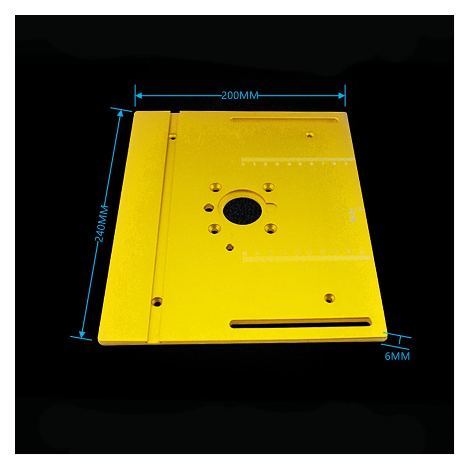 Placa de inserción de mesa de enrutador for bancos de carpintería sierra de mesa con guía de calibre de inglete soportes deslizantes de cerca de perfil de aluminio(Aluminum Plate B)