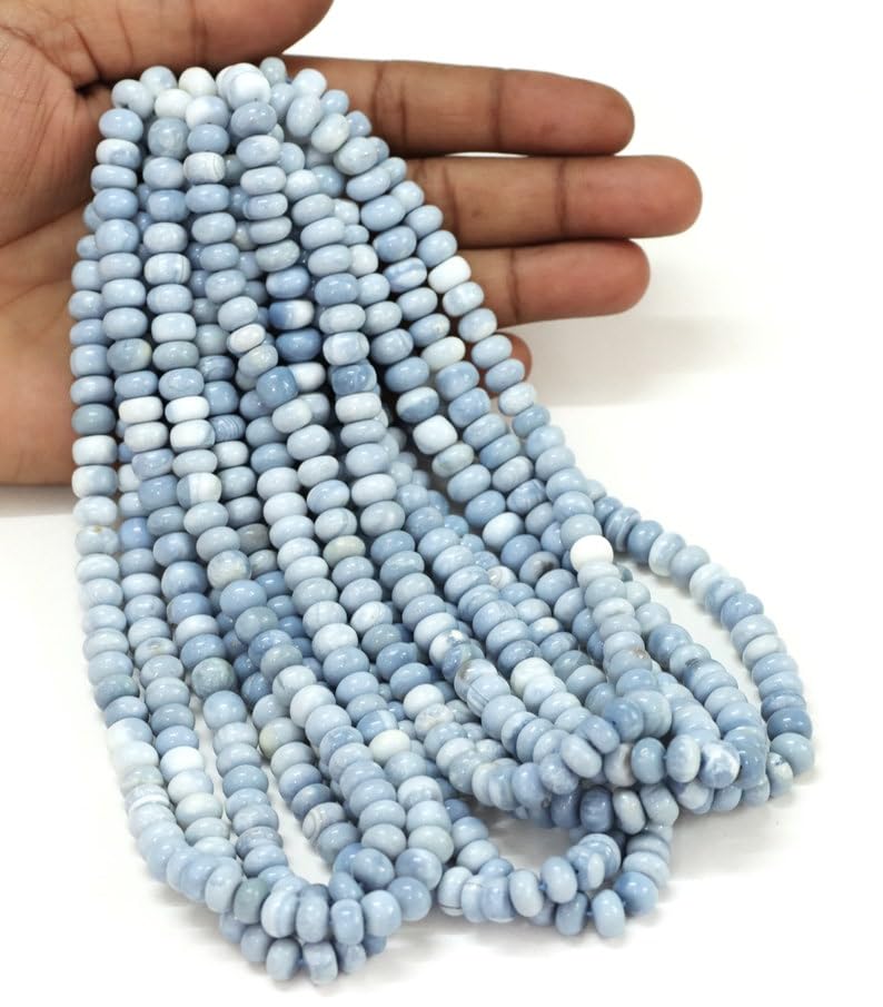 Perles opale bleue naturelle 17,8x25,4cm fil 38,1cm fabrication bijoux et bracelet