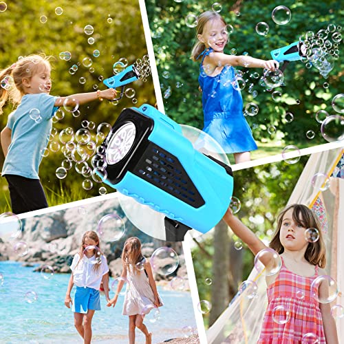 Bubble Gun Machine With 8 Holes & Light For Summer|Automatic Bubble Blaster Blower Bubble Maker For Adults|Toddler Outdoor Toys For Kids Ages 4-8,Great Gifts For 3 5 6 7 9 10 Year Old Boys Girls(Blue) #TOP4