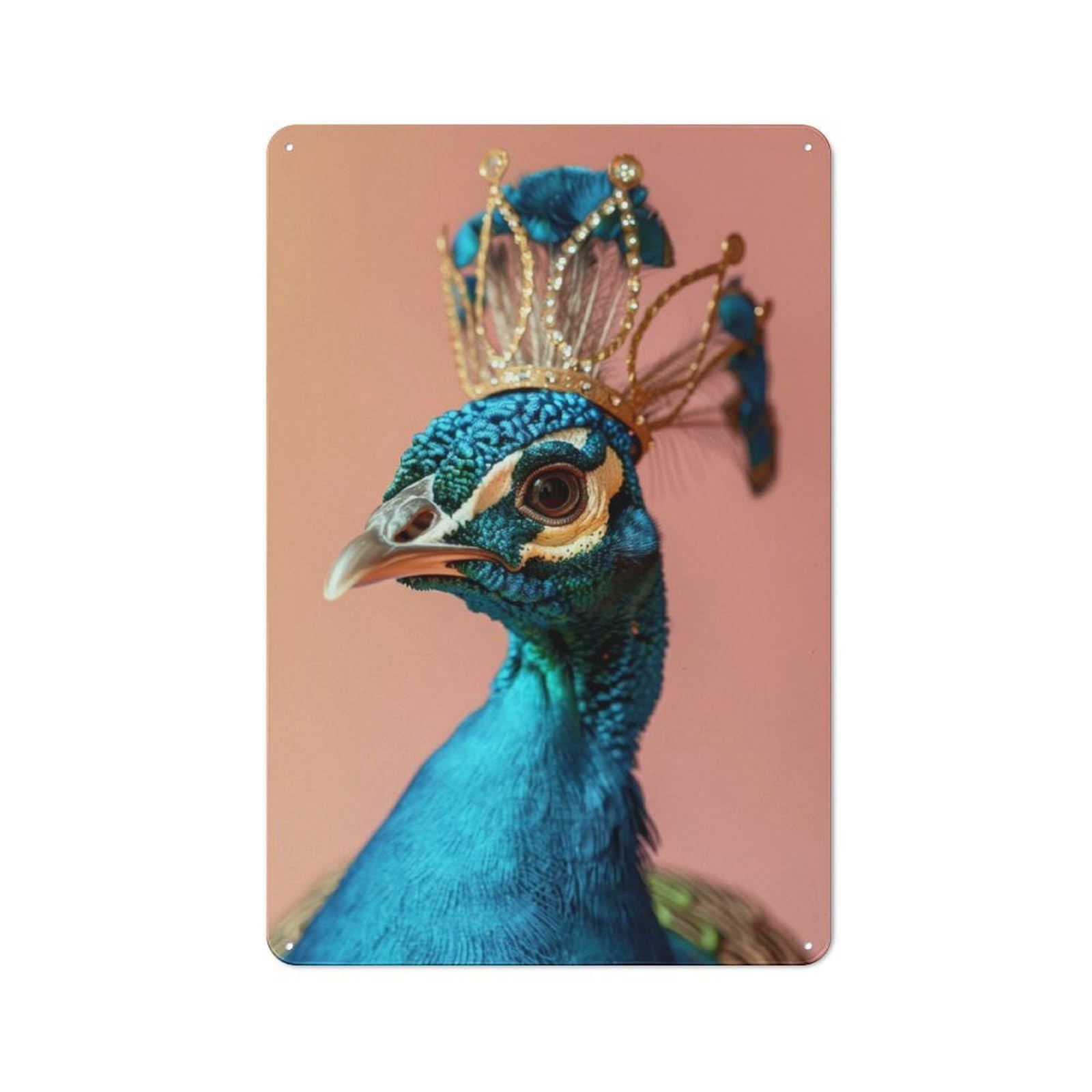 Junmoney Peacock King Retro Metal Sign 30X20cm For Hobby Room Or Studio, Autumn Wall Decor For Creative Interior Collectors