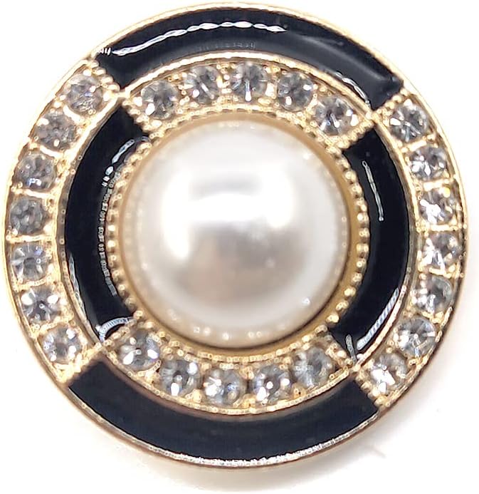 20 pcs Vintage Shield Shape Black Enamel Metal Sewing Shank Buttons for Coats -25mm -1"