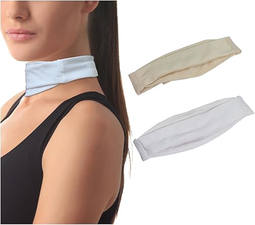 2 fundas para traqueotomía para tubo de traqueotomía, ajustable, a prueba de polvo, cubierta de tráquea, banda de cubierta para traqueotomía, kits